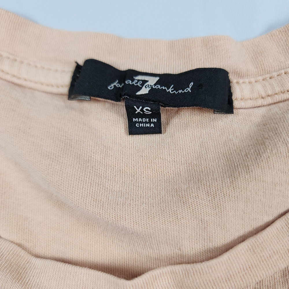 7 Diamonds Cream Tan Cotton Crewneck T Shirt Lightweight Basic Size XS - Picture 2 of 9